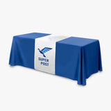 6ft Table Runner (Print) with Solid Blank Table Throw