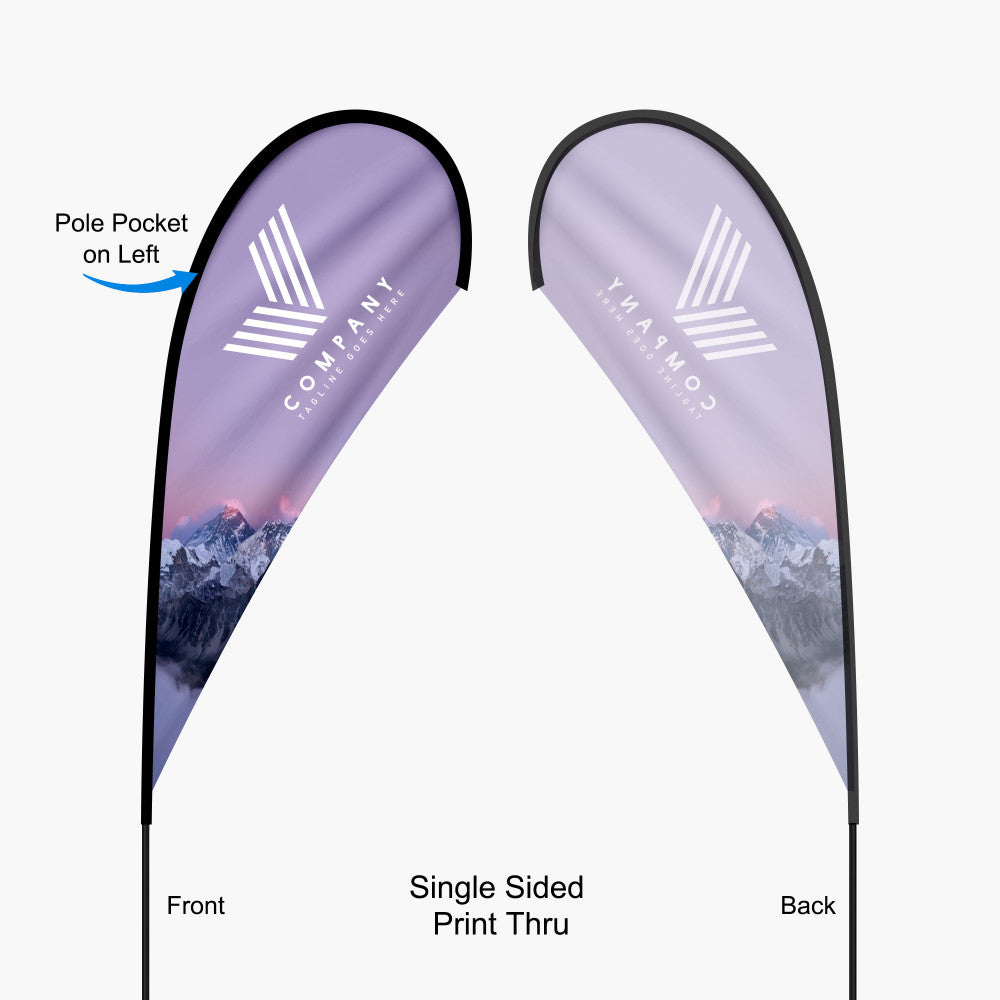 Bandera con forma de gota personalizada
